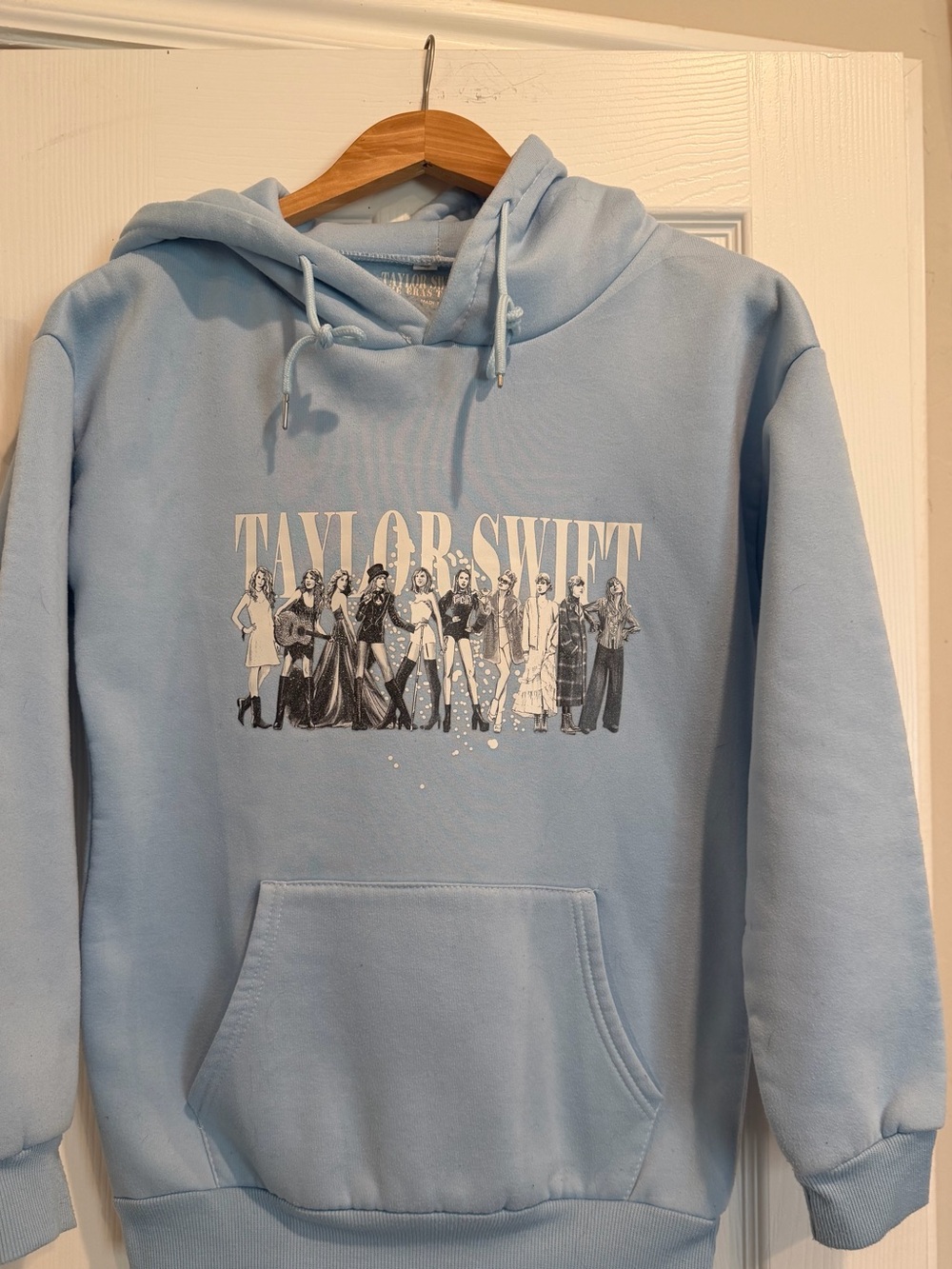 Taylor Swift Light Blue Crewneck Sweatshirt with Band Graphic